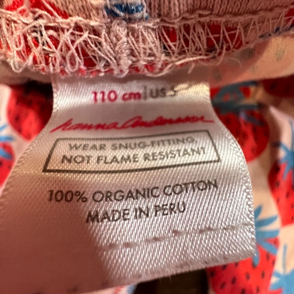 Hanna Andersson Girls Long John Hanna Jams Strawberry, Size 5,  Organic Cotton - Picture 12 of 13